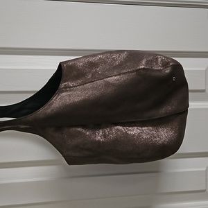 Halston Heritage Metallic Shimmer Leather Hobo/Shoulder Bag